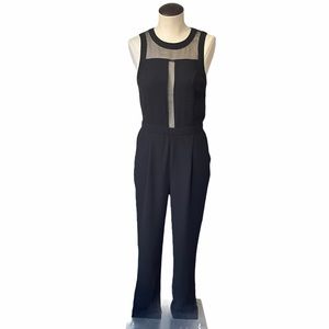 TopShop Black Cut Out Mesh Bodice Pants Jumpsuit